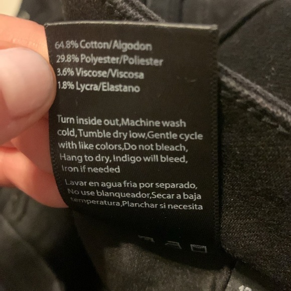 Risen‎ jeans black distressed bling bling size 13/31 high waisted raw ham party - Picture 6 of 16